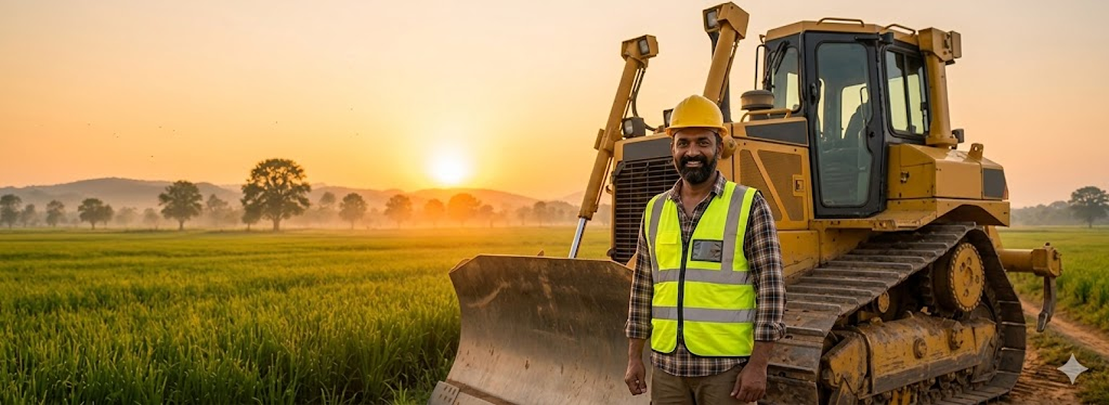 Construction equipment at a work site